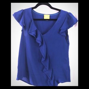 Bright Blue Anthropologie Silk Maeve Top Sz 4